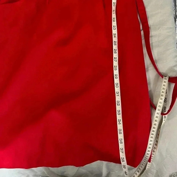 MERONA RED MIDI STRAIGHT DRESS CAP SLEEVES COWL NECK POCKETS SIZE 8 MEDIUM - Picture 12 of 13